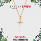 Fable玫瑰宝剑珐琅彩项链首饰品女款 9折上新 吊坠高级感锁骨链