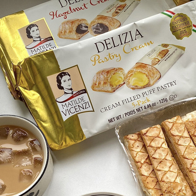 意大利进Vicenzi维西尼口黄油千层酥夹心手指饼干巧克奶欧洲零食