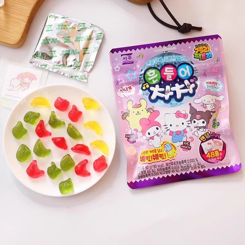进口韩国SEOJU西洲三丽鸥水果软糖果玉桂狗库洛米可爱儿童零食品