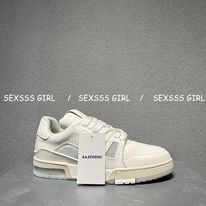 【SSS】渠道品！空胶工艺白水泥真皮荔枝纹休闲小白鞋牛仔板鞋女