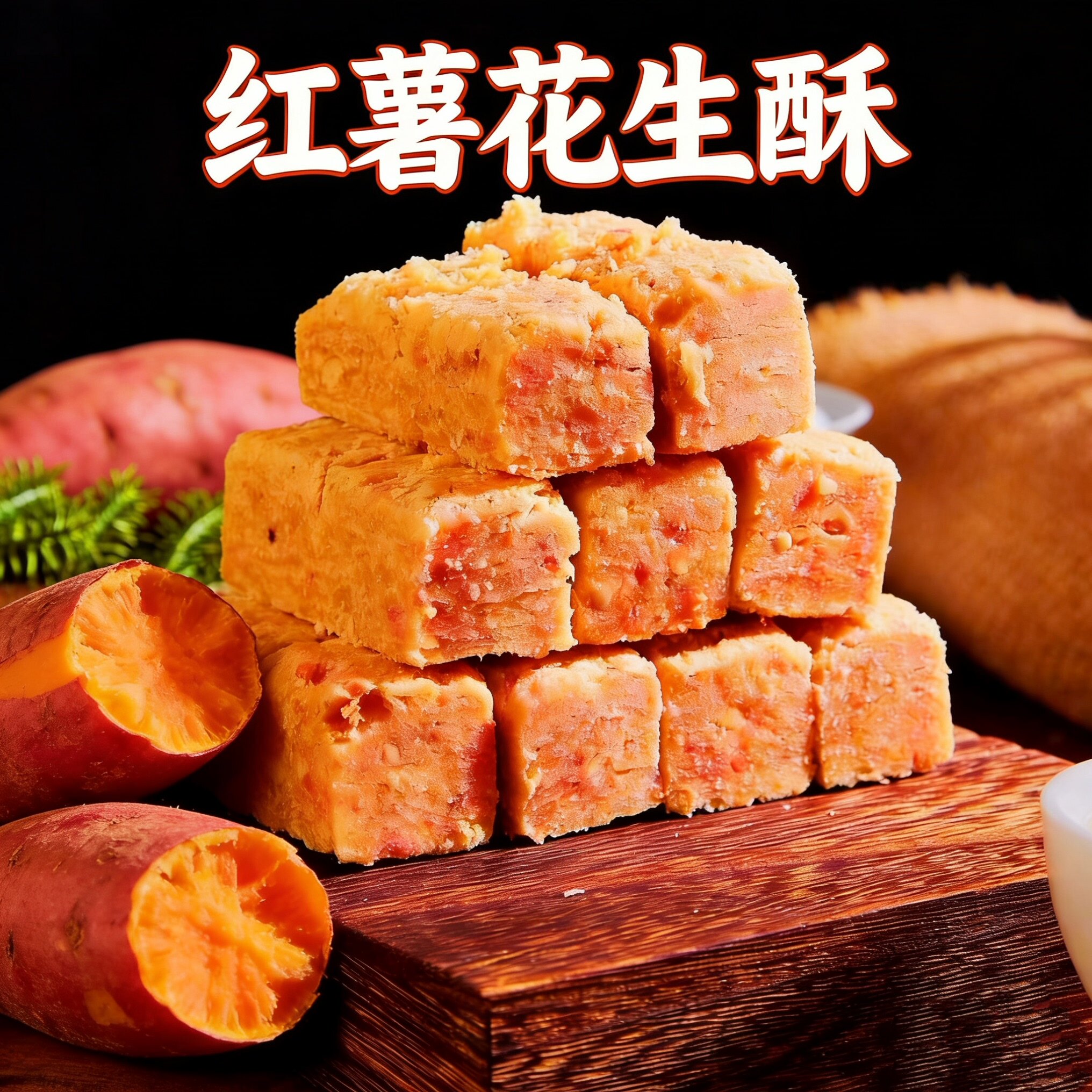 红薯麦芽糖花生酥安徽特产糕点酥松香甜低糖老味道糕点250克*1盒