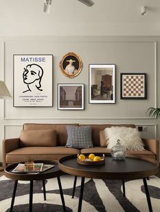 北欧小众组合艺术装 现代挂画 复古客厅沙发背景墙壁画美式 饰画法式