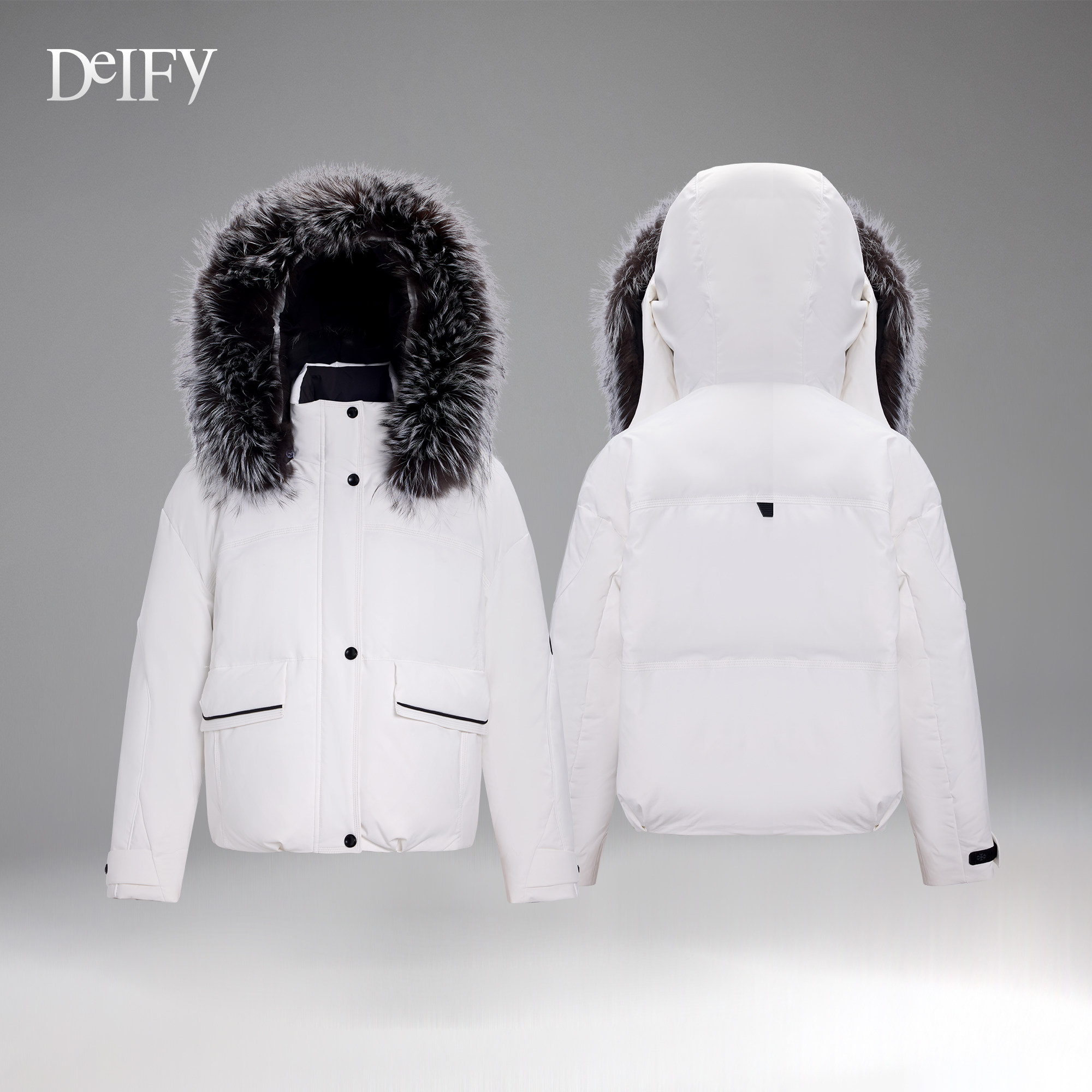 DeIFy/缔弗科鲁达银狐毛领鹅绒服