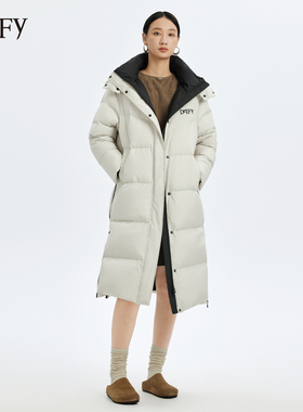 DeIFy/缔弗反季长款羽绒服男女同款冬新款时尚流行侧开叉保暖外套