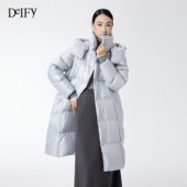 25年冬新款 DeIFy 缔弗科鲁达云感绗缝鹅绒服女长款 加厚保暖羽绒服