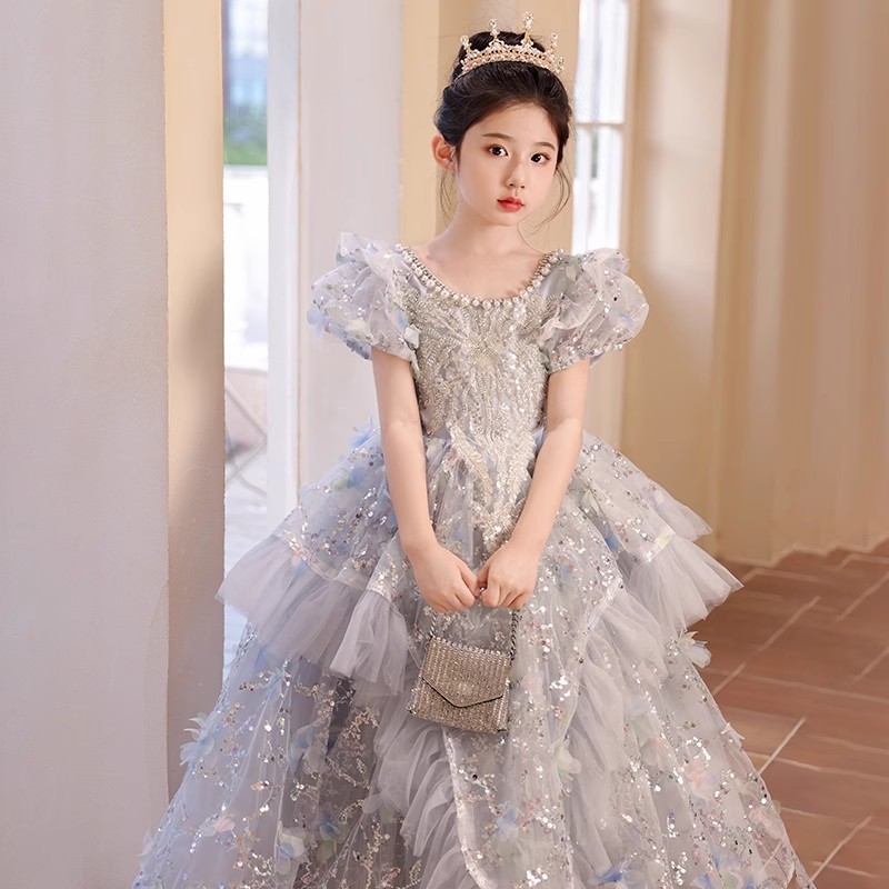 女童晚礼服主持人生日花童公主裙儿童轻奢小众高端钢琴演奏