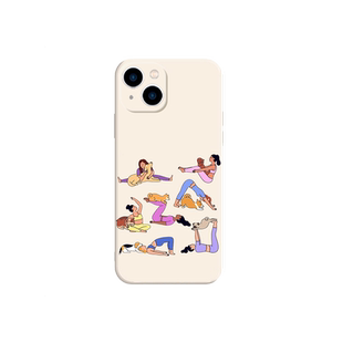 瑜伽手机壳女孩适用苹果17华为mate60体式iPhone16promax12健身主题OPPO运动vivo14阿斯汤加小米15阿汤pura70