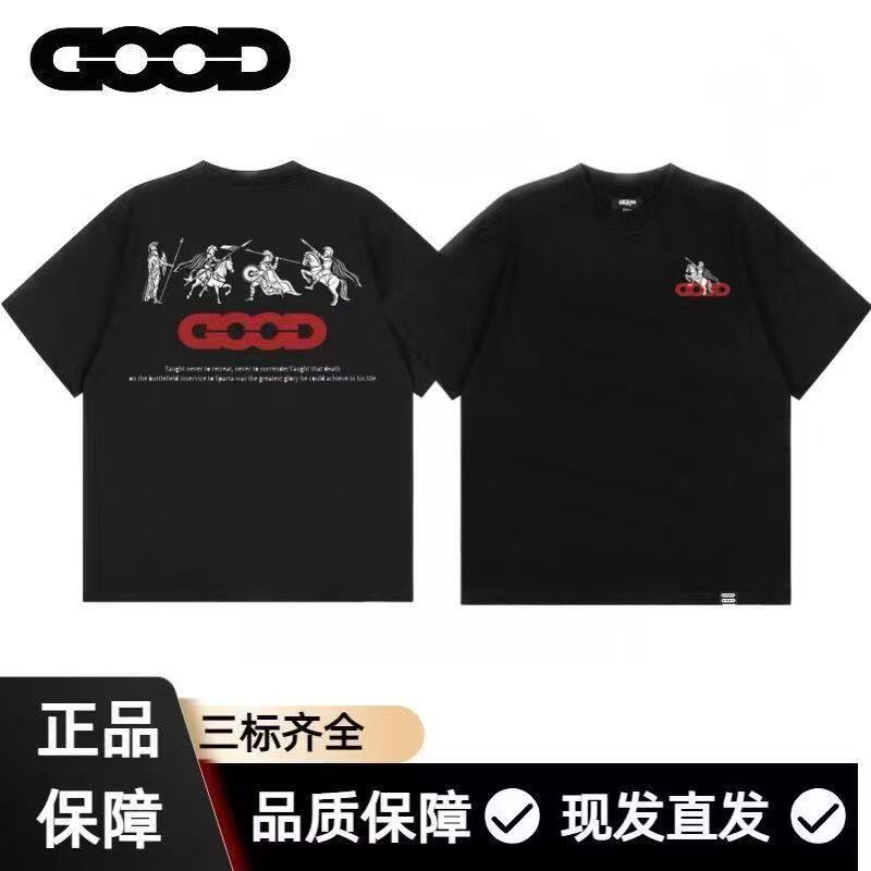 GOOD潮流马年斯巴达战马印花短袖T恤休闲宽松情侣同款