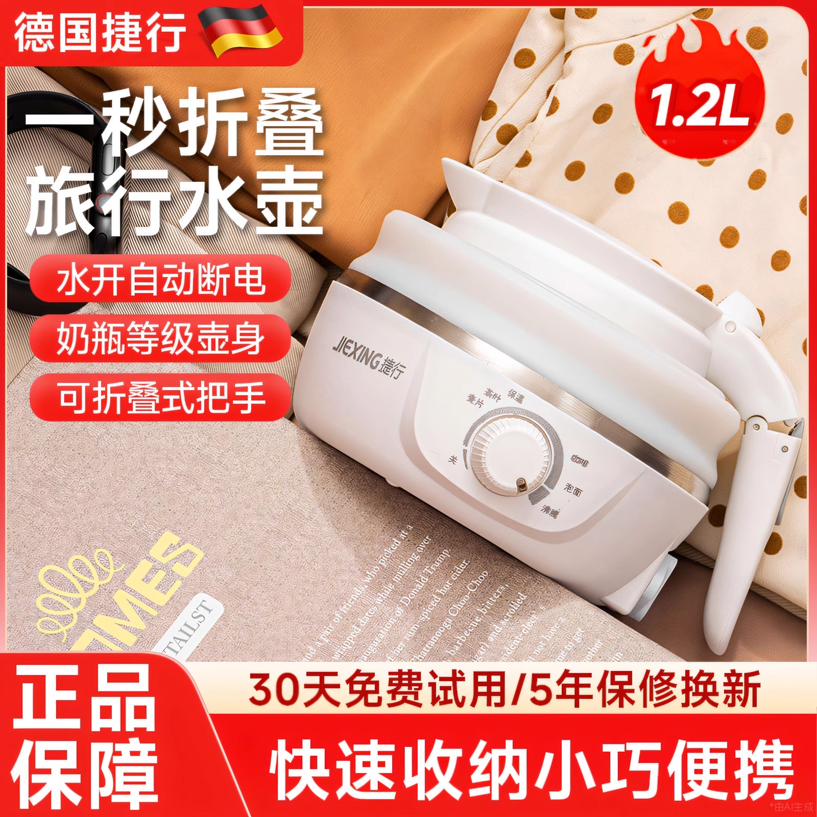 德国捷行便携式烧水壶旅行出差