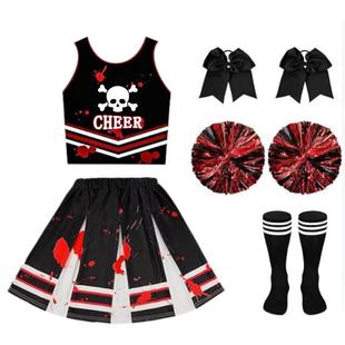 新款 万圣节派对服装 海盗表演服儿童数码 印花拉拉队表演服装