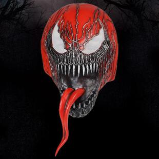 新款 复仇者联盟毒液乳胶面具电影人物头套 全红毒液蜘蛛侠cosplay