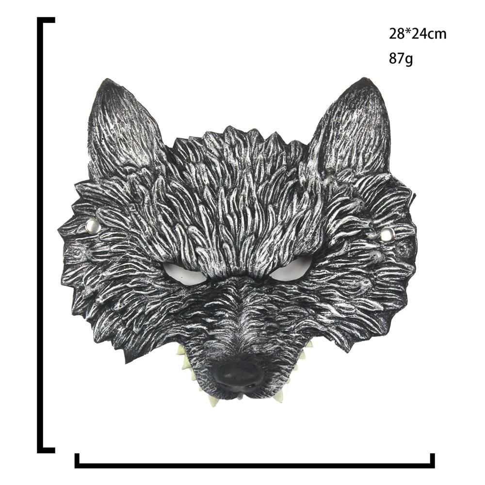 狼面具亚马逊货源外贸跨境万圣节狂欢派对柔软舒适pu3D狼面具服饰