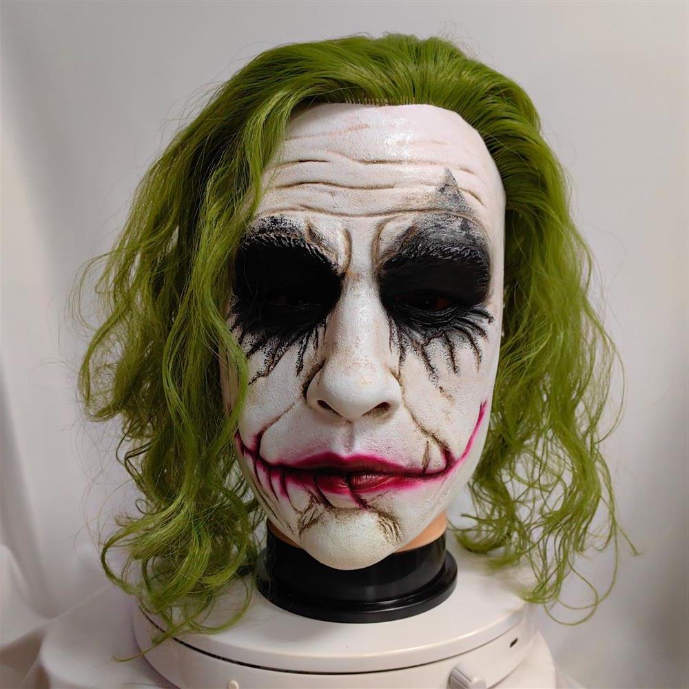 跨境万圣节小丑乳胶面具希斯莱杰黑暗骑士蝙蝠侠DC杰克小丑面具