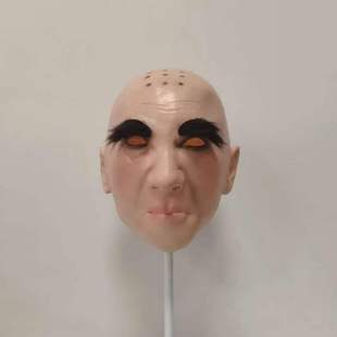 新款光头法海和尚 乳胶面具 万圣节影视派对直播装扮搞笑头套