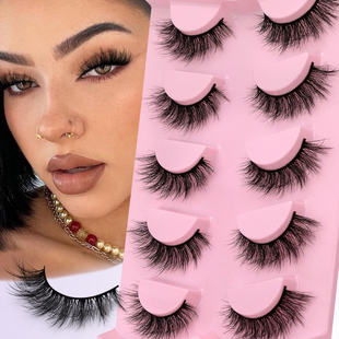 GROINNEYA美泰系妆容假睫毛浓密亚裔混血轻欧一片式硬梗肿眼泡