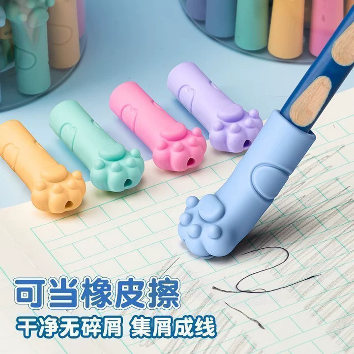 儿童握笔器小学生正姿防滑卡通可爱练字书写辅助器硅胶彩色手柄