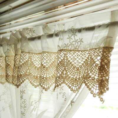 鸢尾乡旅美式雁南飞半遮光透光半帘门帘窗帘窗纱定制卧室客厅厨房