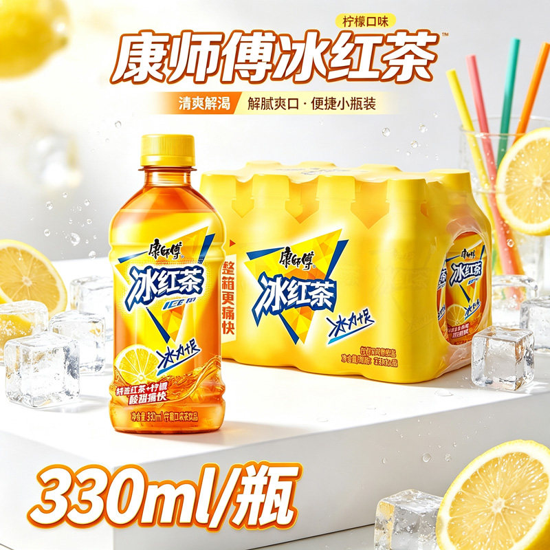 康师傅冰红茶柠檬果味茶饮料商用便捷小瓶装清爽解渴饮品家庭囤货