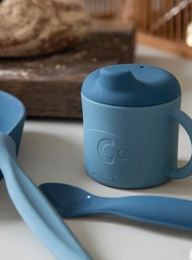 丹麦 Sebra 进口宝宝硅胶餐具水杯牛奶杯学饮杯儿童学习喝水杯子