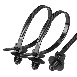 汽车螺纹头尼龙扎带杉树型塑料卡扣捆绑固定螺旋束线带汽修新能源