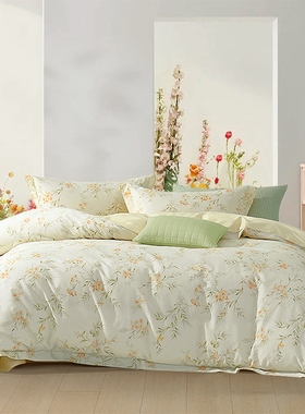 红秀世纺HXGWQT2403-C005纯棉四件套200*230cm黄色