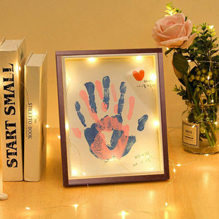 情侣手印相框油画颜料DIY手工按纪念闺蜜情人节礼物毕业送女男友