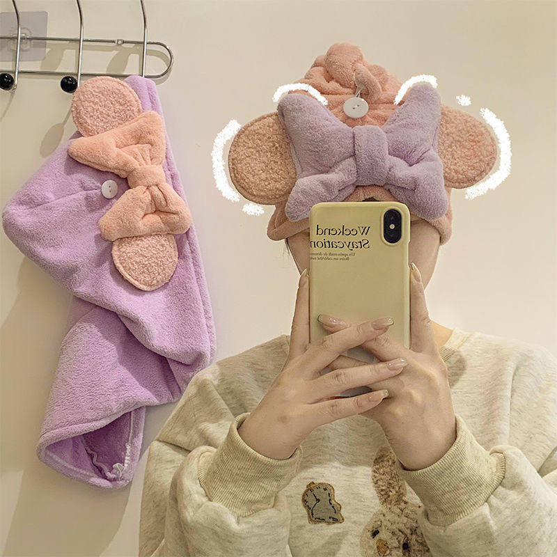 干发帽可爱公主风大蝴蝶结浴巾加厚吸水速干不掉毛宿舍包头巾,居家布艺,干发毛巾,淘宝优惠券,粉丝福利购,淘宝优惠卷