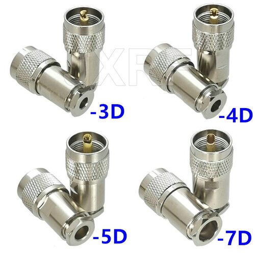 聚速通连接器PL259 UHF公装配式-3D 5D 7D用于RG58 RG8X LMR400线