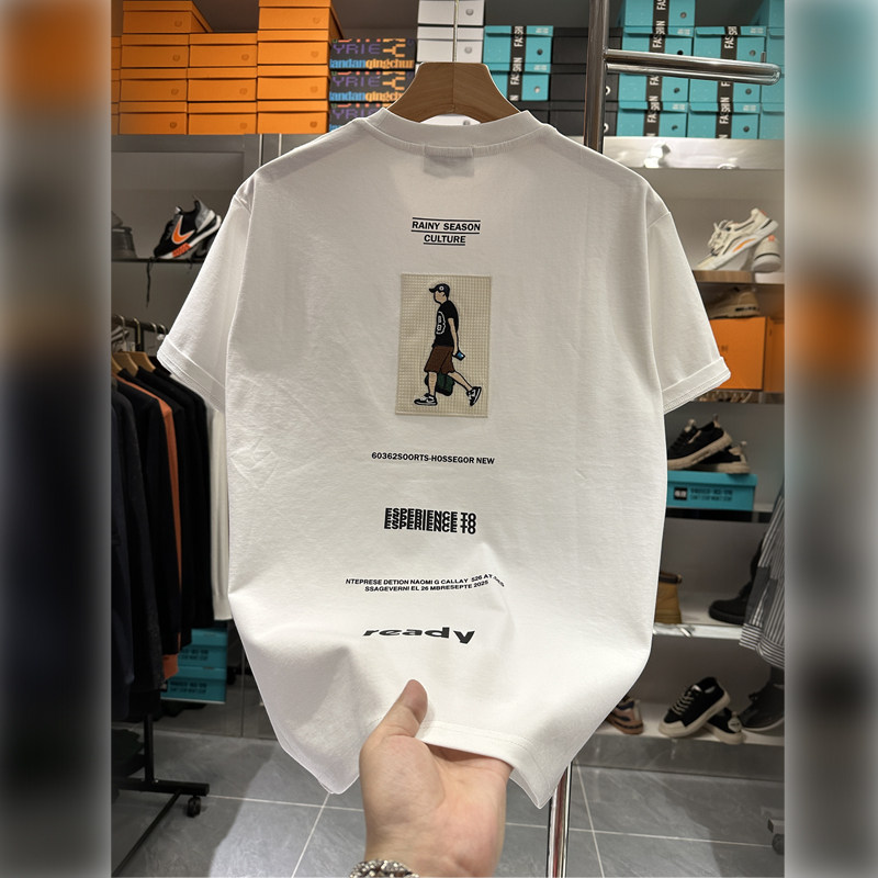 酋帅短袖港风青年男刺绣潮牌
