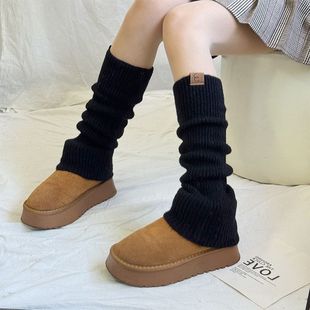 春秋少女针织堆堆袜套加厚ins潮流长筒小腿袜腿套保暖袜套冬天