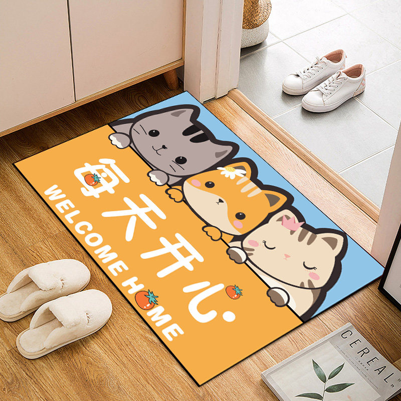 三只小猫每天开心浴室地垫吸水防滑家用门口进门耐磨硅藻泥地垫