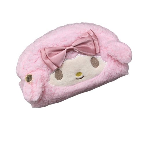 日系ins毛绒小羊piano笔袋女生可爱大容量卡通文具袋高颜值化妆包