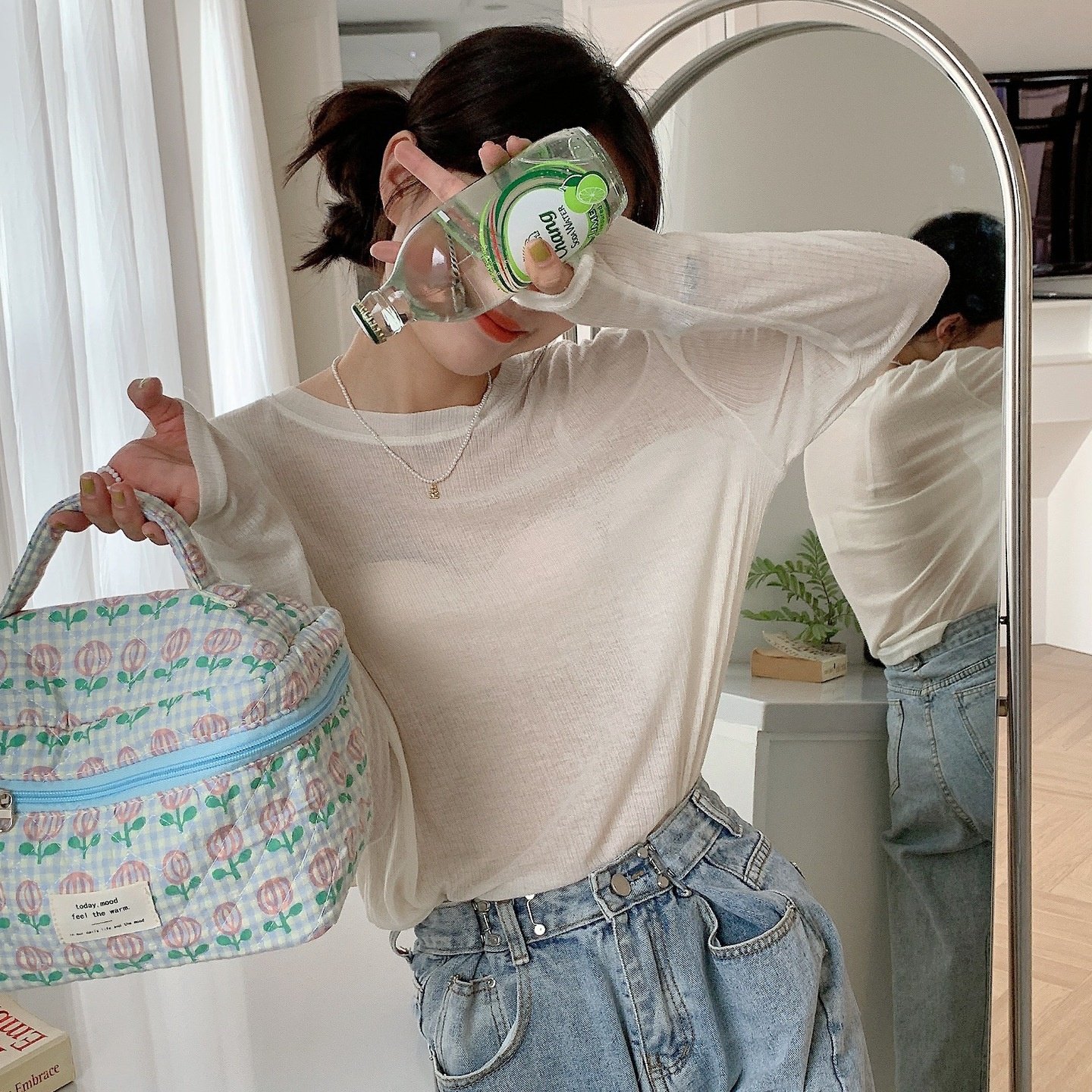 26277 清新可爱化妆包田园风棉布大容量手提收纳包洗漱整理袋女,收纳整理,化妆箱/盒,淘宝优惠券,粉丝福利购,淘宝优惠卷