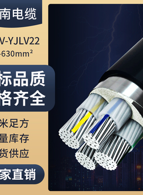 yjlv22国标vlv江南铝芯铠装2 3 4 5芯10-630平方三相16四25电缆线