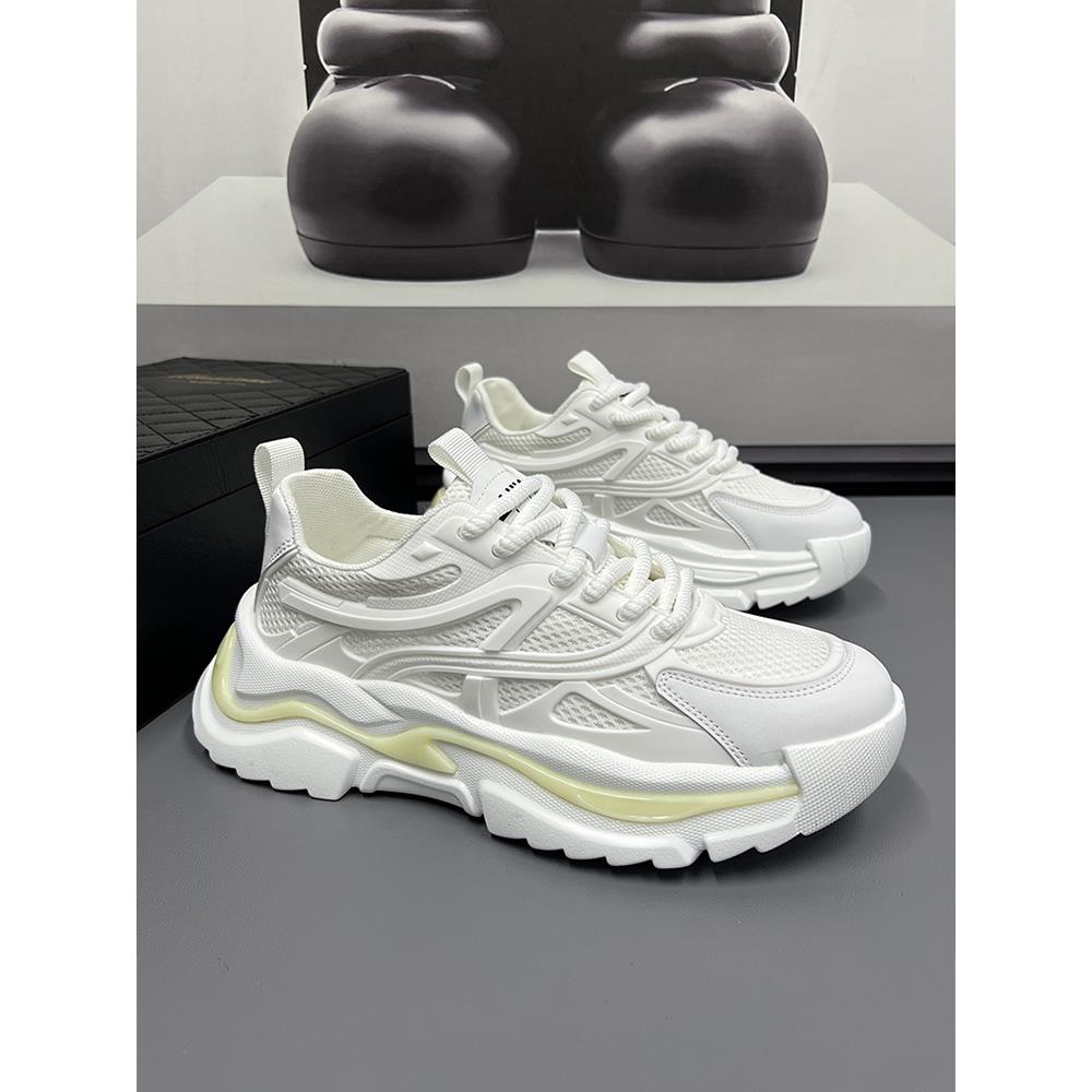 欧洲站2025新款夏季大码男鞋薄款透气网面老爹鞋时尚运动休闲鞋潮