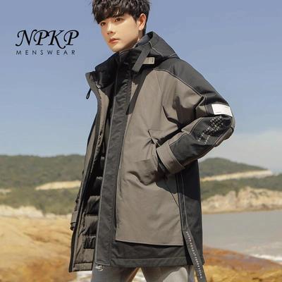 中长款羽绒服男款冬季2025新款加厚保暖休闲连帽派克服工装外套男