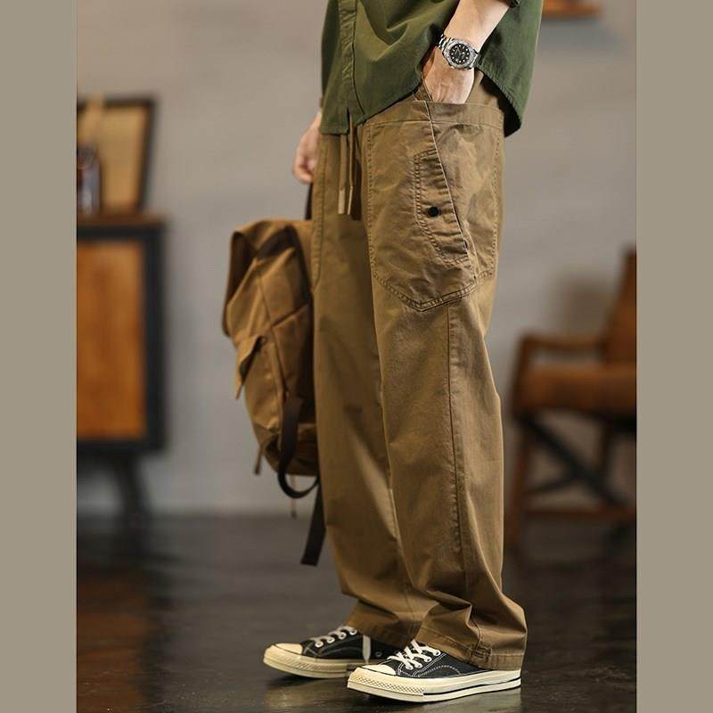 it neith BIAS美式覆古男士直筒休闲裤春季潮牌痞帅大口袋工装裤