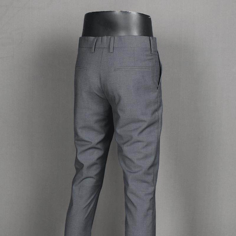 纯棉休闲裤男士秋季新款青年韩版修身西装裤灰色无弹直筒上班裤子