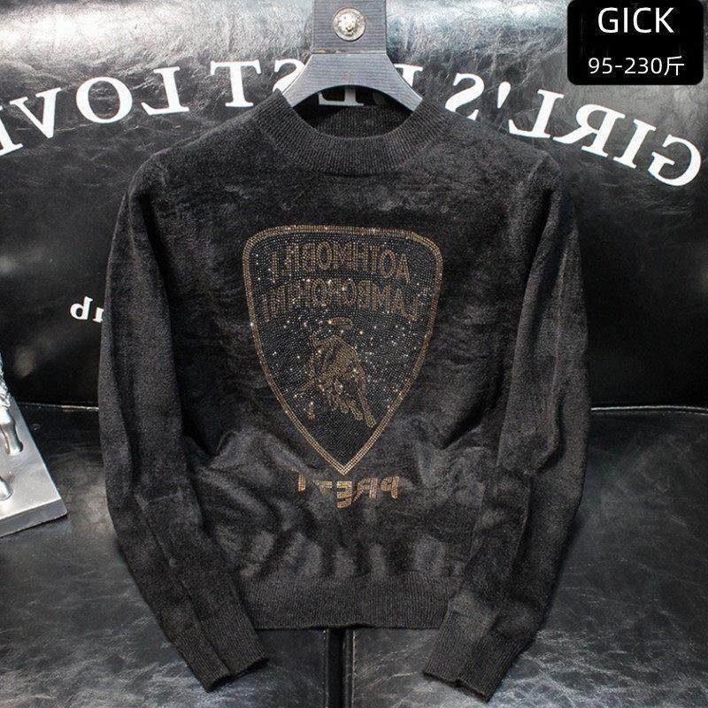 欧洲站高端潮牌冬季烫钻毛衣男士金牛保暖天鹅绒半高领羊毛针织衫,男装,针织衫/毛衣,淘宝优惠券,粉丝福利购,淘宝优惠卷