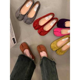 分趾法国利基猪蹄晚间风格女鞋2025新款拇指底羊蹄平底鞋春秋季豆