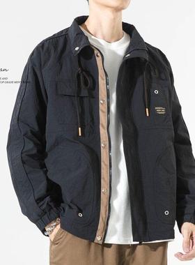 【潮男穿搭】Ander Jurnal春秋新款夹克男士宽松休闲大码短款工装