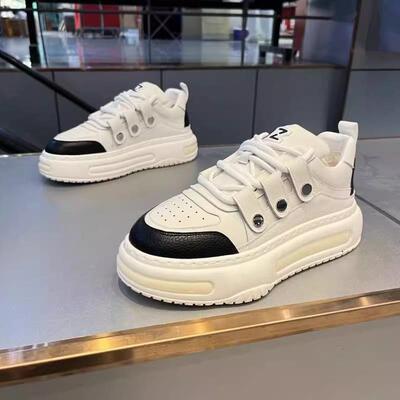 法国AJMY男鞋秋冬新款运动透气百搭老爹鞋增高厚底小白鞋休闲鞋子