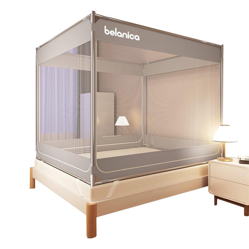 防摔蚊帐家用25新款卧2室婴免安MSCK-木0装蒙古包儿童儿防止掉床