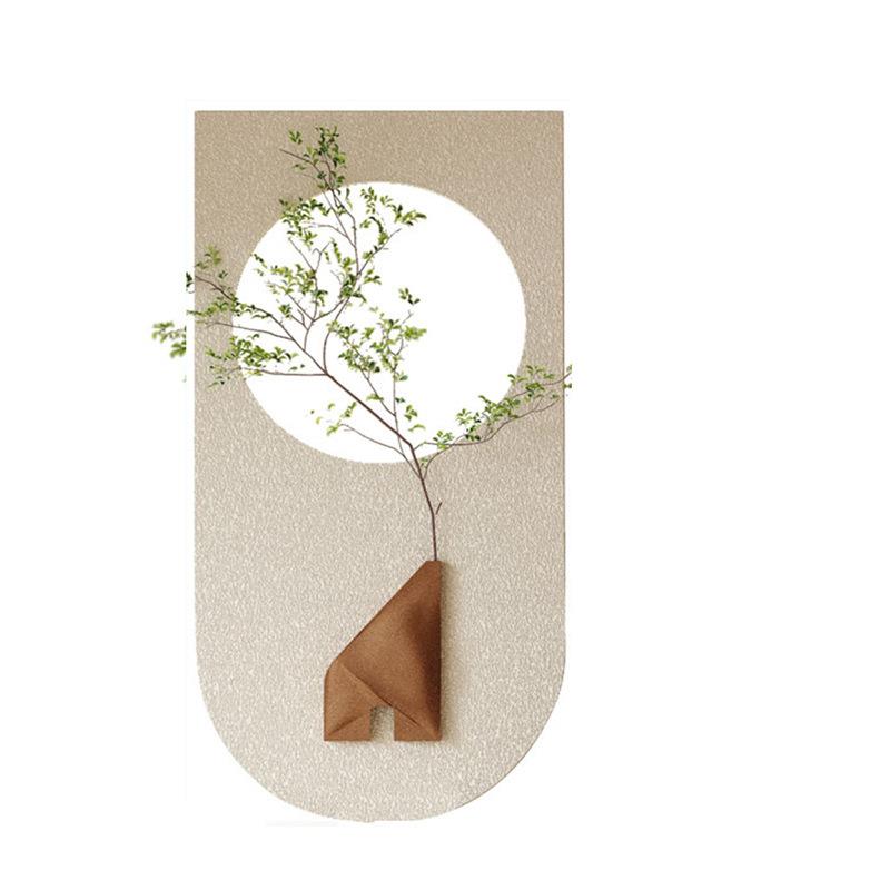 玄侘寂风关装饰画绿植沙背玄景墙发壁画立体砂岩led灯光画关TYR-2