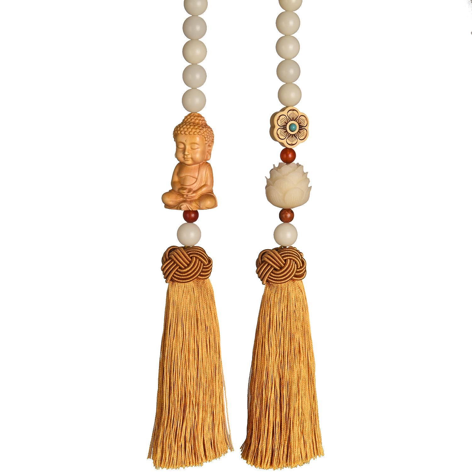 白玉菩提黄流杨木佛珠双饰苏汽车挂793件莲花吊坠车内挂车挂GS259