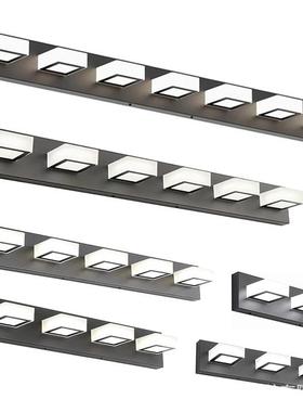 LED壁灯美规亚克力多头照明灯现代黑色浴室梳妆台灯镜柜灯可旋转