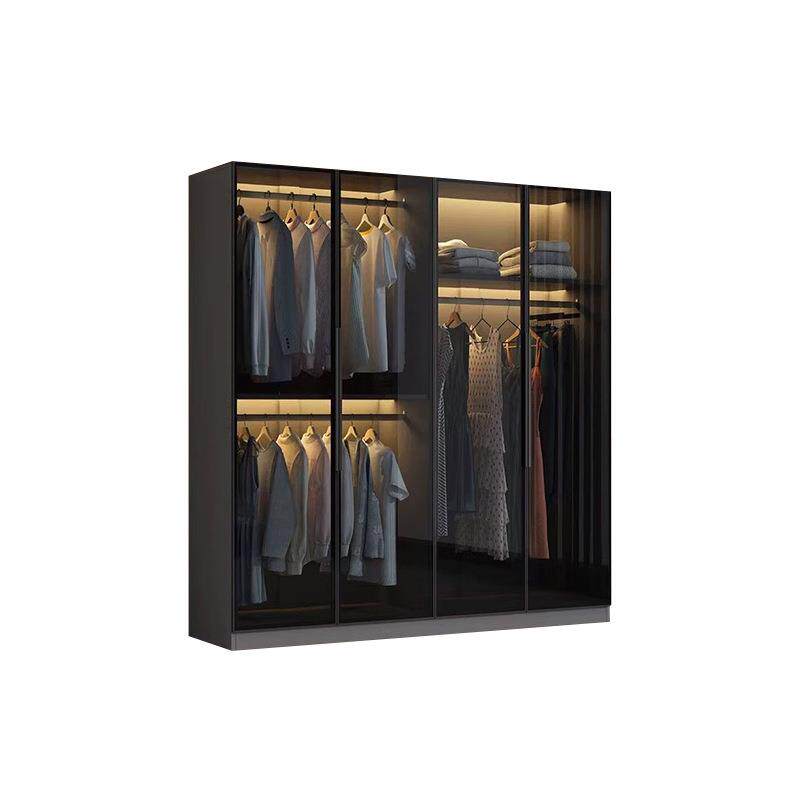 铝合金带灯落地餐边柜子家用红酒陈列柜储物柜客厅靠墙酒柜展示柜