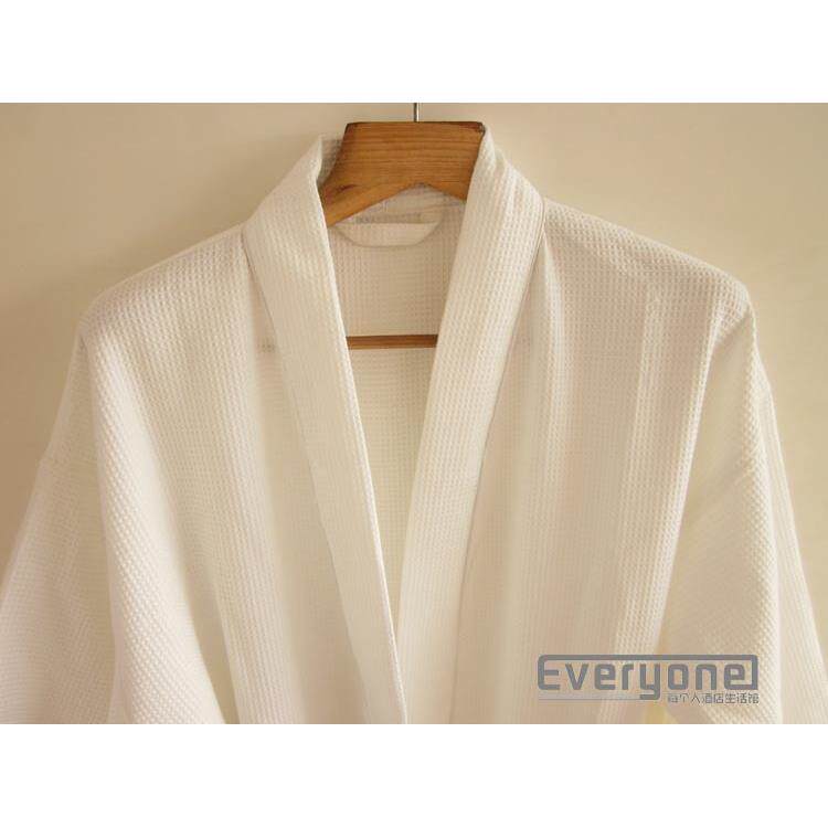 纯棉华夫格浴袍纯棉男女浴服美容院SPA酒店浴衣定制绣字logo