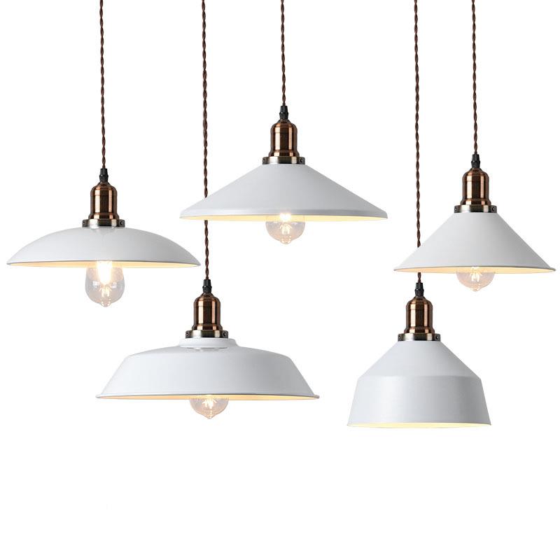 北欧loft工业风锅盖吊灯头餐厅酒吧奶茶店吧台服装铺SDFE6白色灯