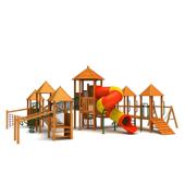 儿童户外黄花梨木攀爬架钻网拓展设施幼儿园大型爬网组合木质滑梯